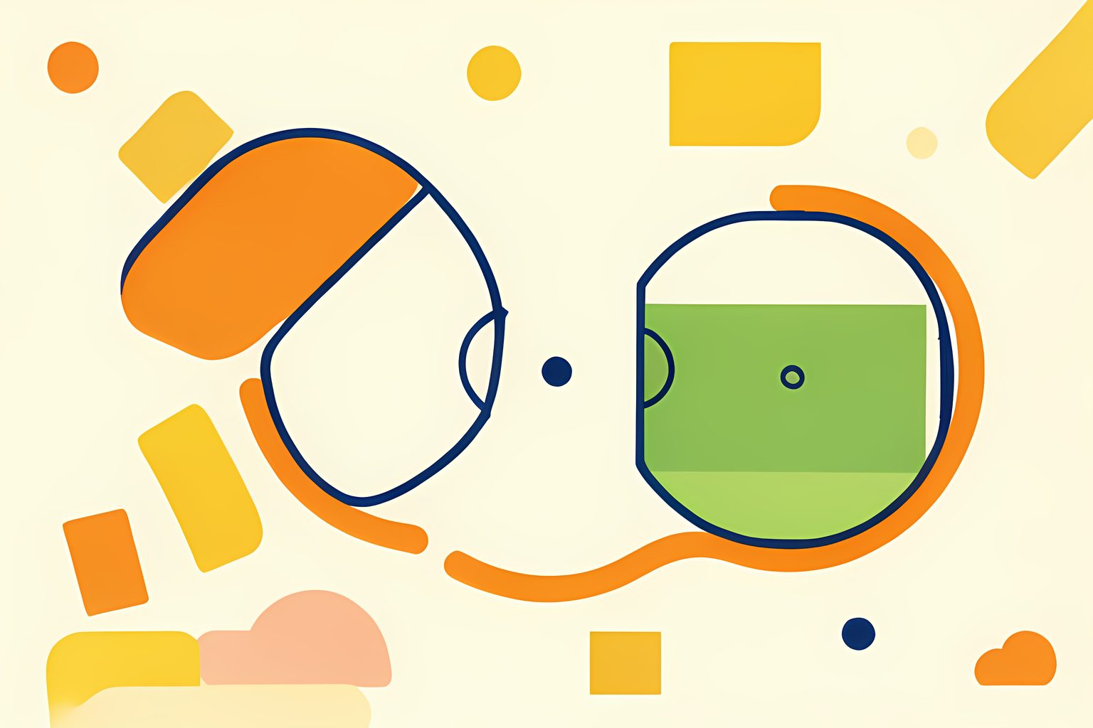 A stylized, unlabeled map with two distinct curving football routes from a youth practice field toward one small, unbranded goal.
