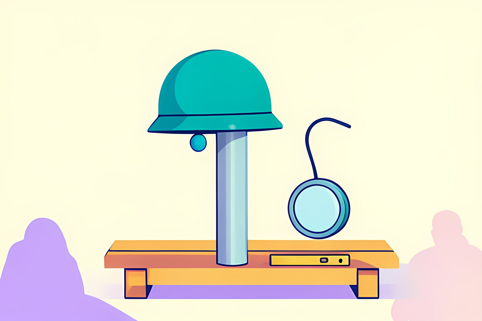 A curved metal weatherhead cap sitting atop a rigid vertical service conduit beside an electric meter box in warm morning light with a small blue dot